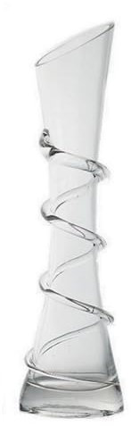 VANTOBEST Vaso in vetro soffiato fatto a mano, trasparente, moderno, minimalista, oblungo, con motivo a filo, senza stelo, trasparente, semplice, moderno, elegante, perfetto per casa, ufficio o hotel