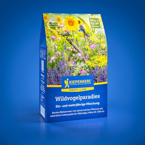 Kiepenkerl Profi-Line Blumensamen-Mischung Wildvogelparadies 1078480 - Natürliche Futterquelle für Wildvögel mit einer Wuchshöhe von 20 bis 200 cm - Pflanzen, Saatgut