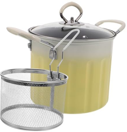 AUTSUPPL Oil Splatter Prevention Deep Fryer Pot Lid Japanese Style Tempura Fryer Pot Cookware for Induction