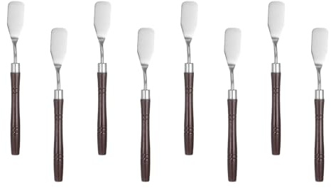 sourcing map 8pcs Palette Knife Painting Tool 6.5 Flat Head Stainless Steel Blade Plastic Handle Spatula Painting Pallet Knife for Oil Acrylic Canvas, Red
