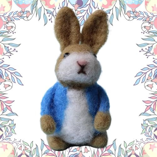 Liqzirtu Filzhase, Osterhase aus Filz | Basteln mit Ostertieren nach Häkeln | Ostertischdekoration aus Filz für Heimdekoration | Hasenpuppe aus Filz