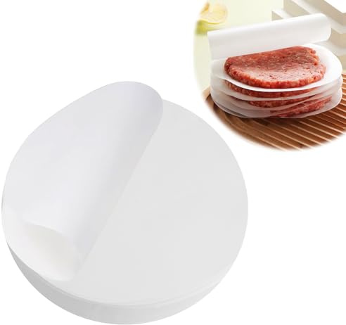 SopwMap 500 Fogli di Carta Oleata Antiaderente per Hamburger, Diametro 11 cm, Ideale per Cottura di Hamburger, Torta di Carne, Polpette