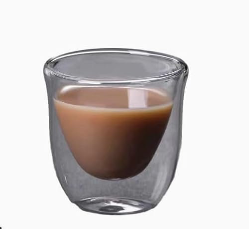 WANDGU 4 Pièces 300 ml Tasses Double Paroi: Tasse Cappuccino Verre Double Paroi, Tasse Double paroi Verr e, Mug Verre Café Borosilicate, Tass e a Thé Latte Cappuccino pour Noël, Anniversaire, Thé