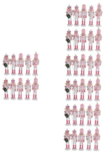 Cabilock 4 Set Soldato Schiaccianoci In Legno Di Natale Mini Schiaccianoci Decorazioni Natalizie Supporto Per Albero Di Natale Soldato Giocattolo Pan Di 10 pezzi*4