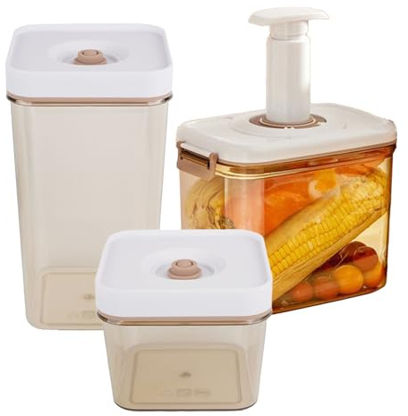 Vacuum Storage Container - Airtight Food Storage Container | Vacuum Seal Canister | Microwave-Safe Lunch Box With Pump | Refrigerator Sealed Jar For Kitchen Home Travel Restaurant Apartment Workplace