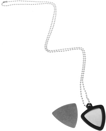 DECOMELODY Gitarren Plektrumhalter Halskette aus Silikon und Edelstahl Tragbar und Leicht zu Tragen Inklusive Gitarrenplektrum für Musiker Unterwegs