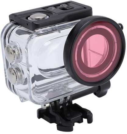 Dpofirs Coperchio di Protezione Subacquea della Telecamera d'azione, Custodia per Immersioni della Fotocamera Action PC High -Light Gear 196FT Impermeabile per il Nuoto (Con filtro)