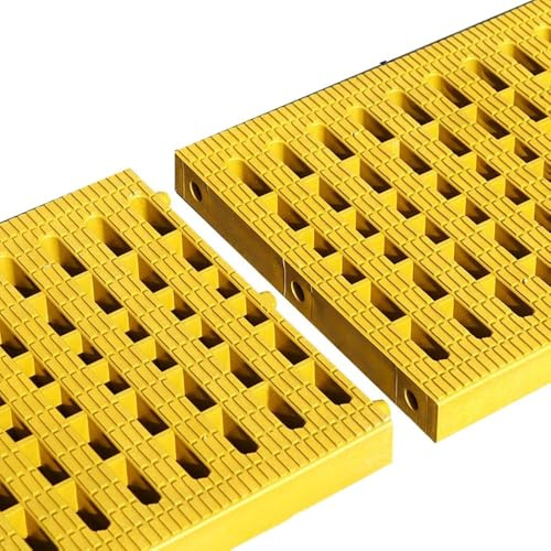 QSPNVFB 2 Piezas Plástico Rejilla De Desague, Cubierta De Drenaje De Rejilla Jardin Piscina, Rejilla De Drenaje De Canal Para Exterior Calzada Granja(Yellow,25x25cm (10x10))