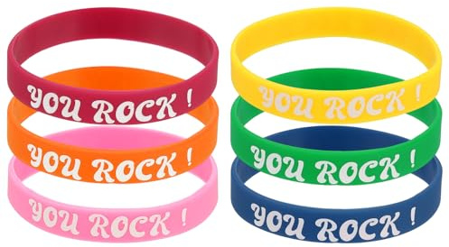 PATIKIL You Rock Motivational Wristbands, Personalized Bands with Text Silicone Wristbands Custom Rubber Bracelets for for Fitness Workouts Exercise