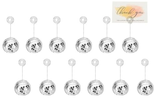 PATIKIL 12Pcs Portatarjetas De Bola De Discoteca De 2 Pulgadas Plata