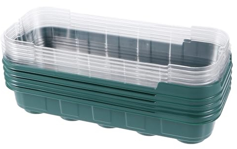 COLLBATH Set 5 Vassoi di Germinazione in Plastica Traspirante per Vivaio Vassoio di Avviamento per Piantine e Colture Vasi da Vivaio Resistenti e Pratici per Giardinaggio
