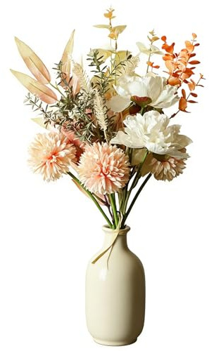 XoeLLe Kunstblumen Blumenstrauß Künstlich Kunstblumen wie Echt Künstliche Pflanzen für Zuhause Blumenstrauß Hochzeit Garten Festival Dekor Blumenarrangements Kernstück Hochzeit (Champagner)