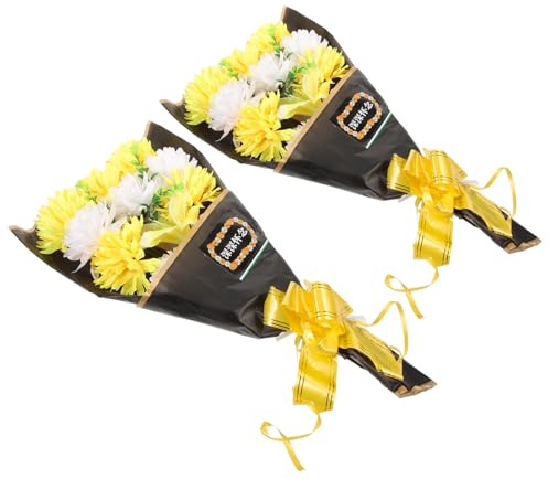 Alipis Flores Artificiales para Cementerio 2piezas Ramo de Flores de Tela sin Riego ni Poda Apariencia Realista para Actividades de Duelo y Funerales