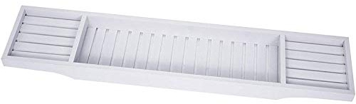 Decopatent® Bambus-Badewannenablage für den Einsatz über der Badewanne- 70 cm lang - Badetablett - Badebrett - Badewannenbrücke - Holz - Badetisch - Farbe: Weiß