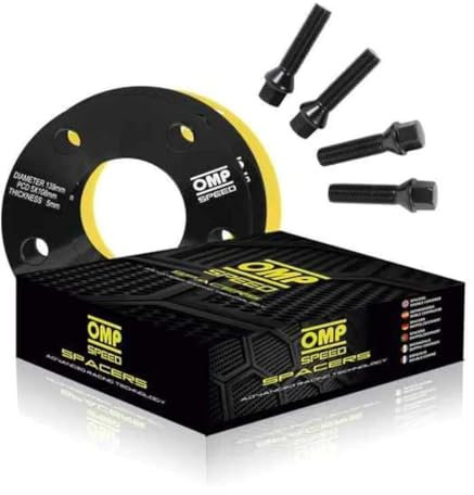 OMP Speed Jeu de 2 Élargisseurs de Voie (Entretoise de Roue) Centrés Épaisseur: 20 mm PCD: 5x112 CB: 57,1 OD: 139 Boulon x20 M14x1,5 Conique + 14x1,5 Sphérique Aluminium Noir - OMPS08652001