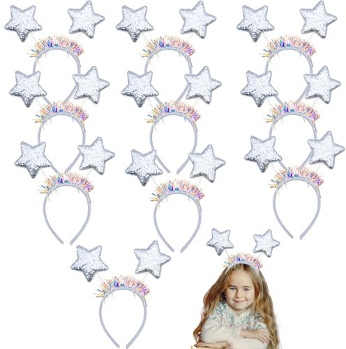 HOVUK 10 x Weihnachtsstern-Stirnband für Damen, Mädchen, Weihnachten, Party, Cosplay, Kostüm, Kopfbedeckung, Urlaub, lustig, festlicher Kopf, Bopper 26 cm