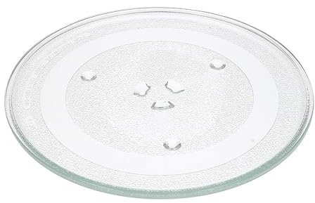 Anakel Home Plato de Microondas Giratorio con 3 Pestañas Ø28,8cm de Diámetro Exterior I Vidrio Reforzado de Larga Duración I Universal I Sistema Antideslizante I