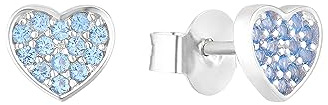 s.Oliver Ohrstecker 925 Sterling Silber Mädchen Kinder Ohrschmuck, mit Zirkonia synth., 0,7 cm, Silber, Herz, Kommt in Schmuck Geschenk Box, 2036824