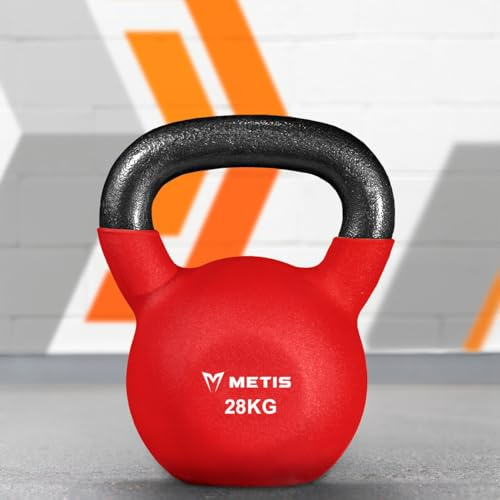 METIS Neopren Kettlebells – 4kg till 28 kg | Hemmaträning & Gym – Vikter för Styrketräning | Gjutjärn Kettlebells (28kg)
