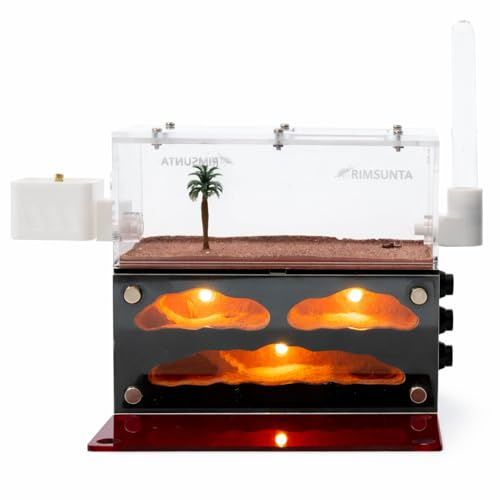 RIMSUNTA Lumen Series – Chamber Ant Farm with Built-in LED Lighting, Compact Formicarium Habitat for Live Ants, Small Colony Ant Nest for Observation