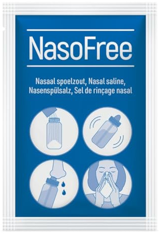 NasoFree Nasenspülsalz - Nasenspülsalz - 20 Päckchen - Salzlösung für die Nasendusche - Bei Schnupfen und Heuschnupfen - Nasenspülsalz für die Nasenspülung