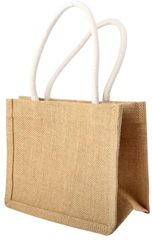 Thyonta Jute Linen Tote Bag Natural Colour Lined Linen Gift Tote Bag With Handles Suitable for DIY Shopping Wedding