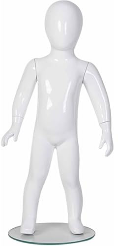 OWOHYG Nähpuppen-Torso, Ganzkörper-Schaufensterpuppe Für Kinder, Für Die Kleiderpräsentation, Ganzkörper-Schaufensterpuppe Mit Flexiblen Armen, Einzelhandelsgeschäfte/Schneiderl(White-78cm/30in)