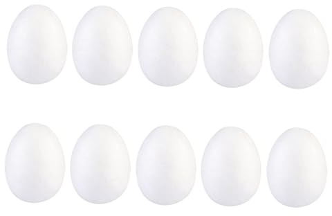 Angoily 20pezzi Uova Pasqua Bianche Da Dipingere Da Te Uova Solide Per Decorazioni Pasquali e Lavoretti Per Ragazzo