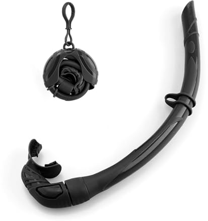 Boccaglio pieghevole in silicone con custodia compatta per donne e uomini Roll Up boccaglio tubo di respirazione bagnata per snorkeling
