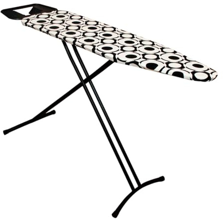 Acomoda Textil - Tabla de Planchar Altura Ajustable con Estructura Metálica Estable, Amplia y Plegable con Funda 100% Algodón. Soporte para Planchar Antideslizante Fácil Almacenaje. (Afrodite)