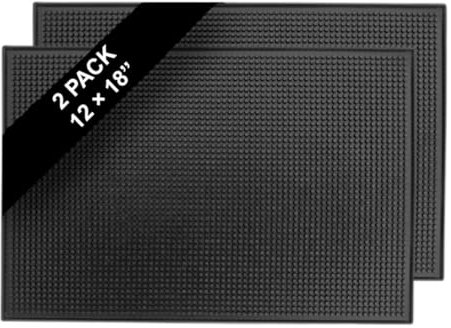 ProTensils Rubber Bar Mat - 45x30cm (18 x 12), Bar Service Mat,Coffee Spill for Countertop (2 Pieces)
