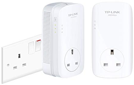TP-Link AV1000 Gigabit Passthrough Powerline ac Wi-Fi Kit, Dual Band Speed Up to 1200 Mbps, Wi-Fi Extender/Booster, Extra Power Socket, No Configuration Required (TL-WPA7617 KIT) (Renewed)