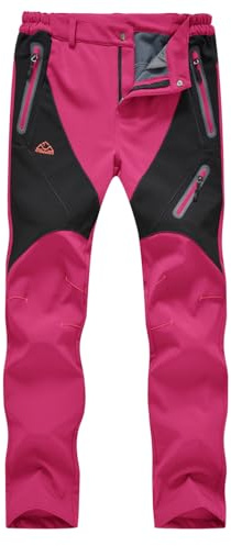 donhobo Damen Hosen Fleece Gefüttert Winterhose Winddicht Warm Verdickte Softshellhose Wasserabweisend Outdoor Wanderhose Funktionshose