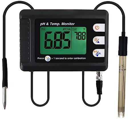 Fachmann pH & Temperatur Meter mit ATC und Automatisch Calibration Funktion, Wasser Prüfer Messung für Aquarium Hydroponik