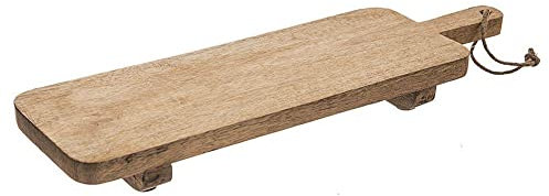 Küchenbrett Schneidebrett Servierbett aus Holz mit Griff Füßen 50,2x21x5 cm