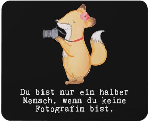 Mr. & Mrs. Panda Mauspad Fotografin Herz - Geschenk, Lustig, Fotografie, Spruch, pc mausunterlage, Ausbildung, Computer Mousepad, Beruf