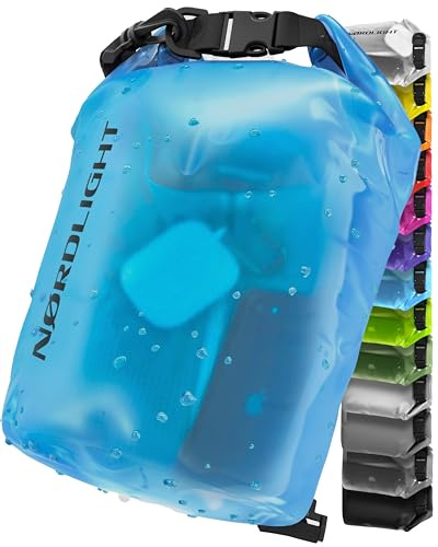 Nordlight Dry Bag wasserdichte Tasche - 2l 5l 10l 15l 20l 30l Liter | Wasserfester Packsack Seesack Beutel Waterproof Drybag + Roll-Top + Schultergurt | Schwimmen Baden Strand Kanu SUP Tauchen Handy