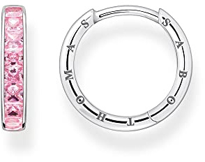 THOMAS SABO Creolen mit pinken Steinen Pavé Silber 925 Sterlingsilber