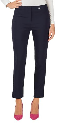 Robell Style ROSE09 – Pantalon 7/8 Confortable et Extensible pour Femme avec Jambes étroites, Bleu Marine, 46