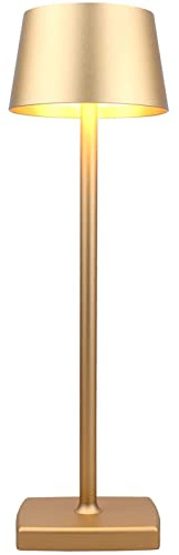 Seihoae LED Tischlampe Kabellos, 6000mAh Akku, IP54 Wasserdicht, Alle Aluminiumlegierungen, Berühren Dimmen, Warmes Licht, für Schlafzimmer Coffee Buffet Restaurant, Gold