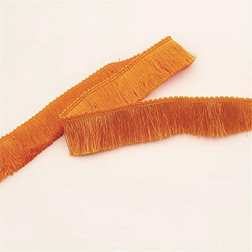 15 Meters 2,8 cm Verdickte Bunte Fransenborte, Fransenband HäKelband Spitzenband Fransenbesatz Spitzenborte Dekoborte FransenbordüRe Quastenbesatz Gardinenband StoffbordüRe Zierborte NäHborte,Orange