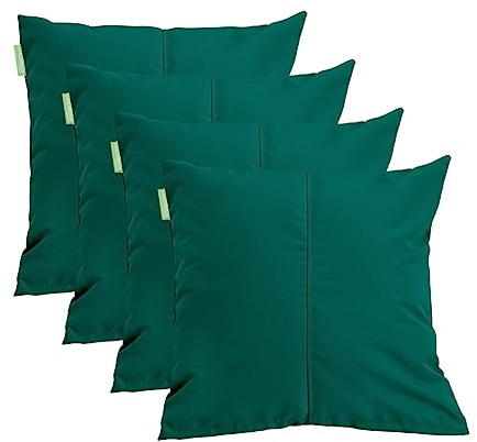 Gardenista Large Garden Scatter Cushion | Water Resistant Hollowfibre Filled Outdoor Seating Furniture Pillow | Great for Patio Rattan Chairs | Comfy & Lightweight (4, Green)