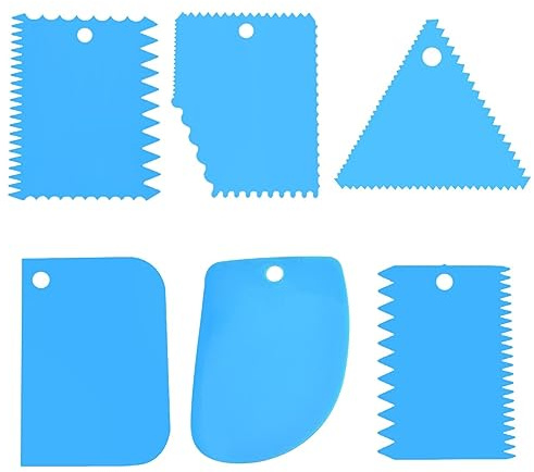 6PCS Plastic Clay Scraper Set Cake Smoothers Pottery Sculpting Tools | 6PCS Plastic Clay Scraper Set for Pottery Cake Decorating Sculpting DIY Crafts and Baking