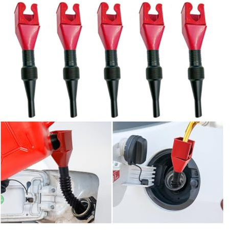 JNNJ 5 Stück Universal Plastic Funnel Auto Benzin Kraftstoff Trichter, Auto Trichter Für Diesel Benzin Brennstoffe, Kunststoff-Kraftstofftrichter(Rot)