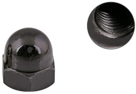 304 Edelstahl Schwarz Messing Nylon Schwarz Weiß Hutmutter Sechskantkappe Metrische Mutternabdeckung Hutmutter M3 M4 M5 M6 M8 M10 M12-M5 (30 Stück), Messing ( Color : Black Steel , Size : M12 (5pcs) )