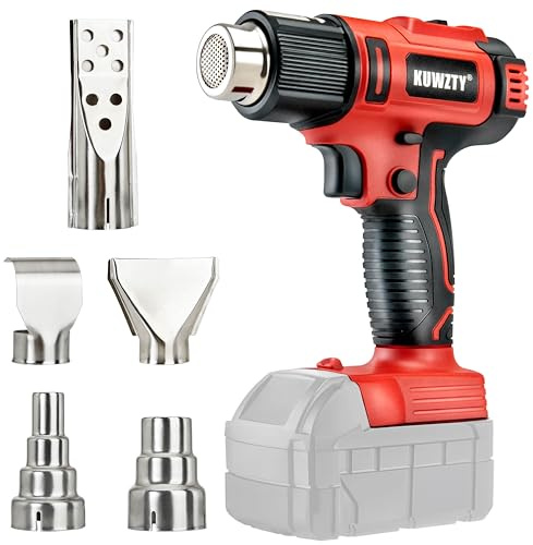 KUWZTY Cordless Heat Gun for Milwaukee M18 Battery,Lithium Hot Air Gun, 2-Temp Setting Max 1022°F(550°C),Heat Gun for Shrink Wrapping, Tube Bending,Resin & Decorating (Tool Only, NO Battery)