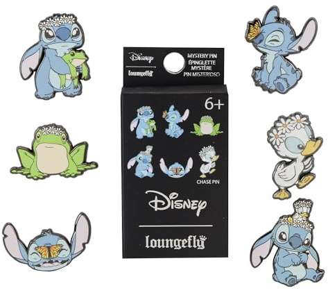Loungefly Disney Lilo & Stitch - Springtime Stitch - Blind Box Enamel Pin | Offizielles Cartoon/Animation Merch - Pin Anstecker in Blind Box für Rucksack und Jacke - Überraschungsgeschenk für Sammler