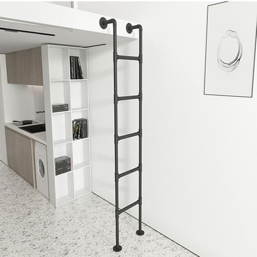 Escalera de cama de hierro forjado para altillo, hogar, estudiante, dormitorio, escaleras de metal para camas altas, terraza, caravana y apartamentos (200 cm)