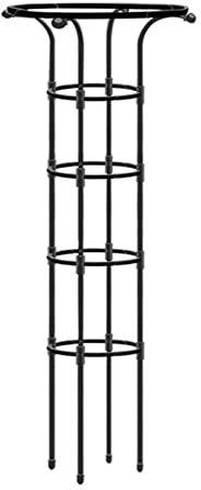 Enrejado de jardín de metal inoxidable de 5 pies para plantas trepadoras y flores, marco de torre vertical, jaula de soporte de flores para vides, hiedra y rosales, enrejado redondo para macetas para