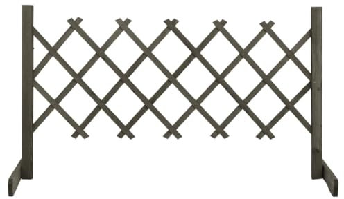 staketenzaun,staketenzaun hoch,Garten-Rankzaun Grau 120x60 cm Massivholz TanneGeeignet für Gärten, Zäune, Ästhetik